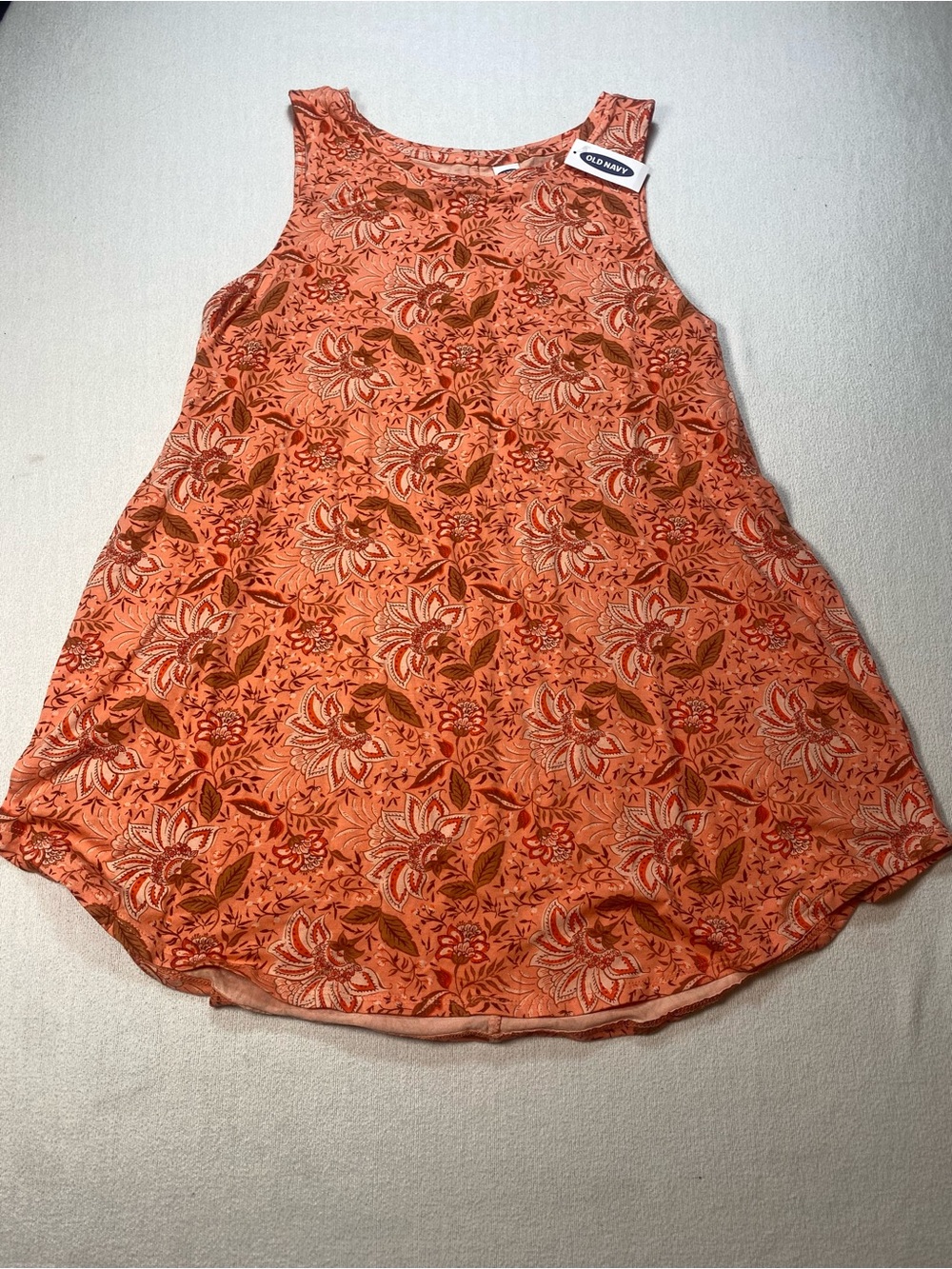 Old Navy Coral Floral Tank Top size small